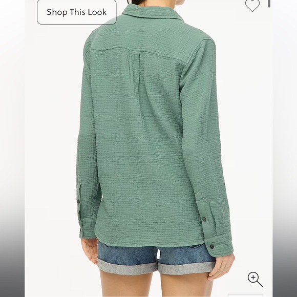 NWT J. Crew Factory Gauze Button-Up shirt in pale spinach - Picture 2 of 3